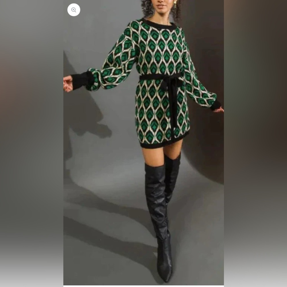 Flying Tomato ALL WALKS OF LIFE SWEATER MINI DRESS